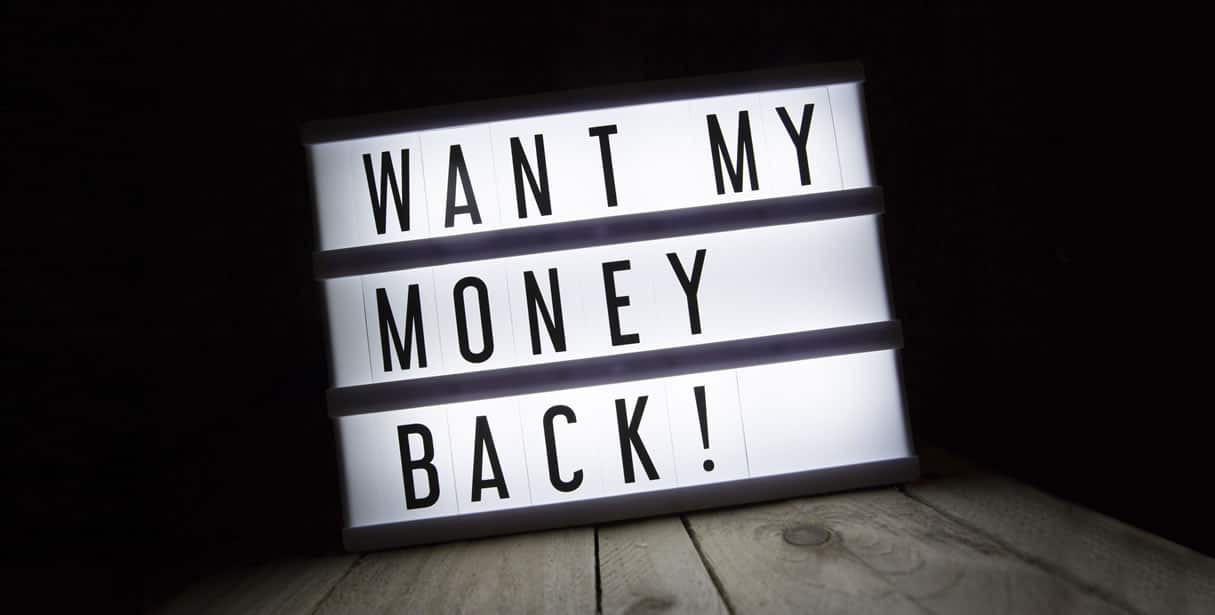 I want my money back lightbox