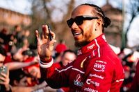 Scary moment for Hamilton as he almost falls out of Ferrari