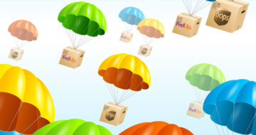 Parachuting FedEx and UPS boxes