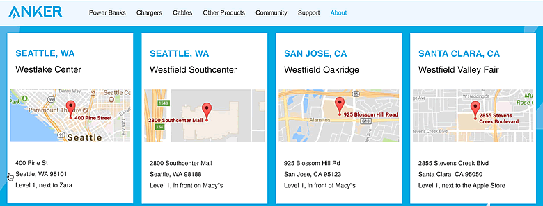 Anker locations