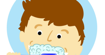 Illustration of teeth brushing