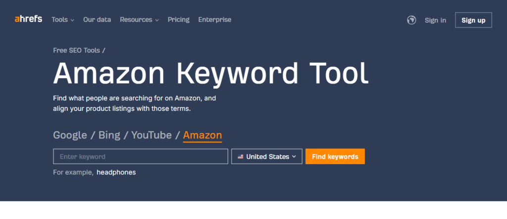 Ahrefs Amazon Keyword Tool