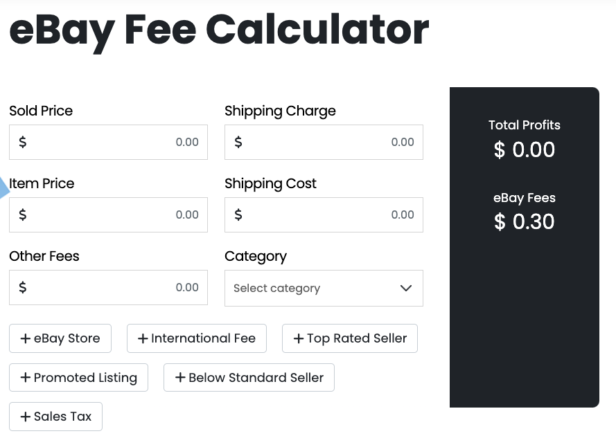 eBay Calculator