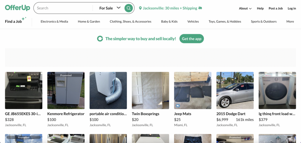 OfferUp website